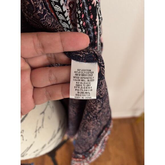 B12 Umgee Kimono Womens M L Boho Hippie Festival Indie Vanessa Hudgens Style - Picture 4 of 6